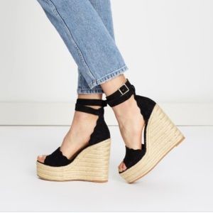 Tony Bianco Black Brandi Wedges